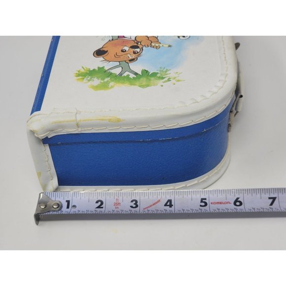 Vintage Little Toy Suitcase/Lunchbox Bear Playing A‎ Flute Signed By Artist - Picture 10 of 15
